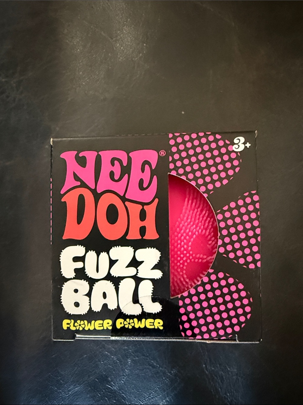 New Authentic Needoh Fuzz Ball Flower Power- Pink